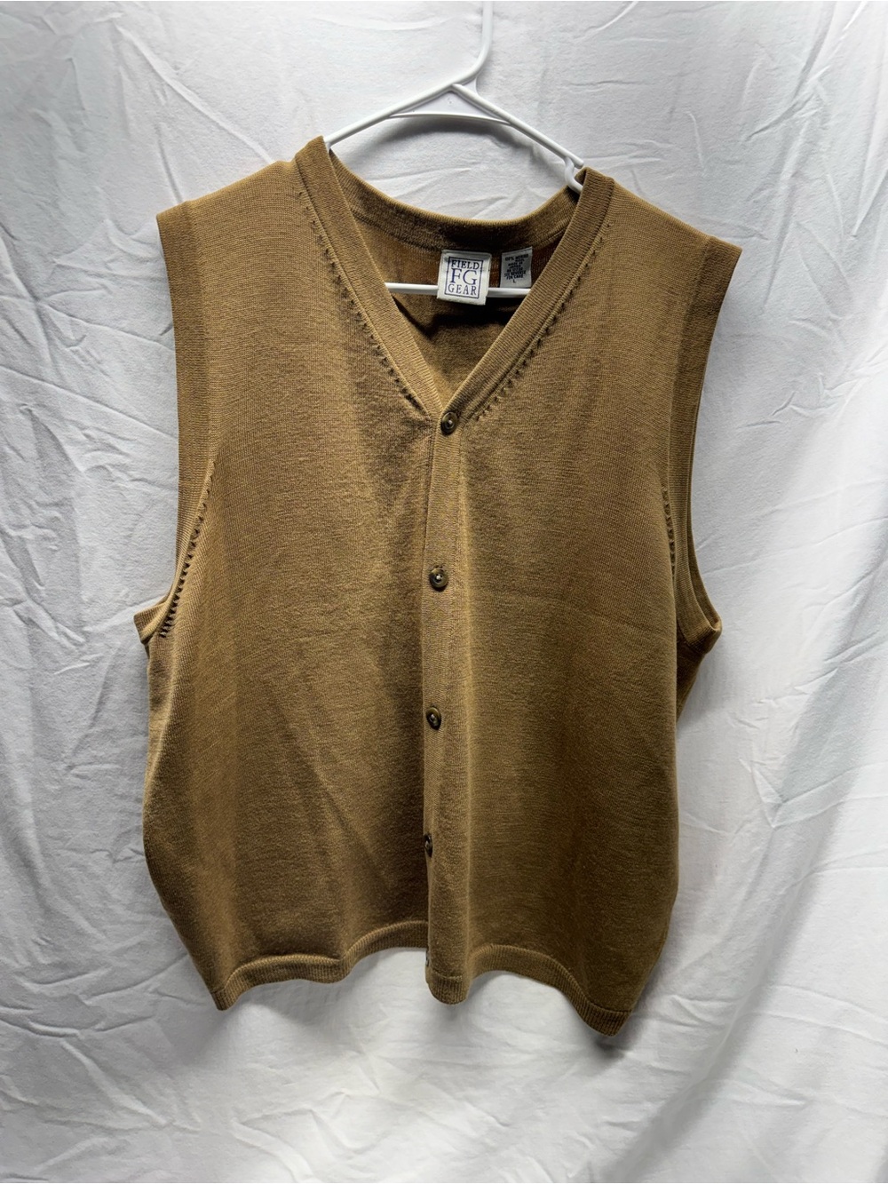FG Gear Men's Brown Button-Front Knit Vest